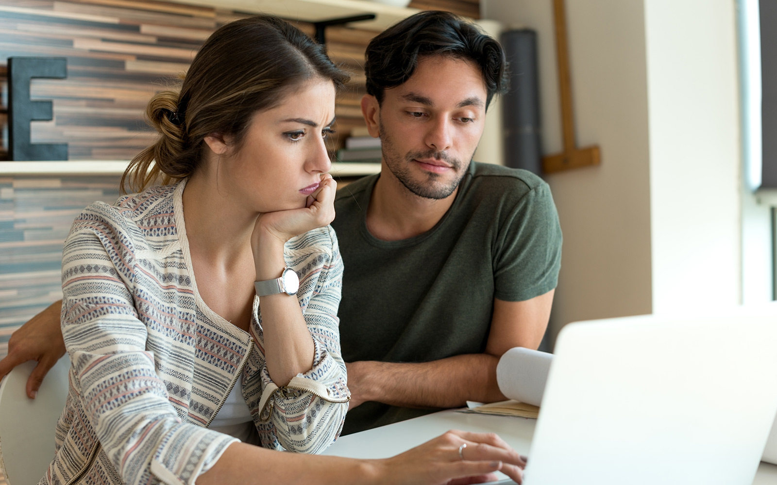 Couple discussing personal debt