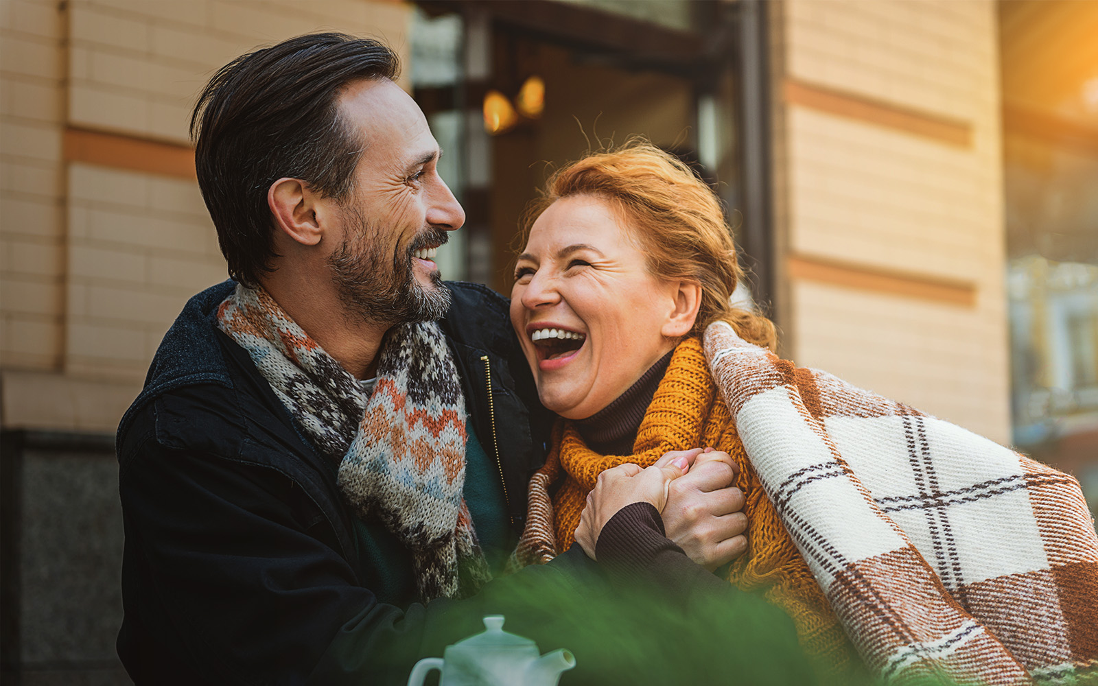 Mature couple enjoying being financially healthy