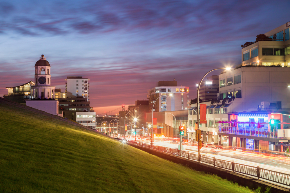 Halifax streetview at sunset