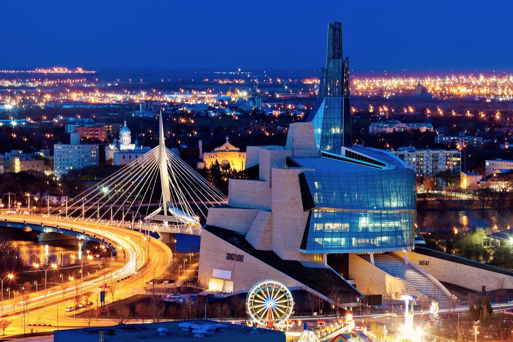 Night view of Downtown Winnipeg