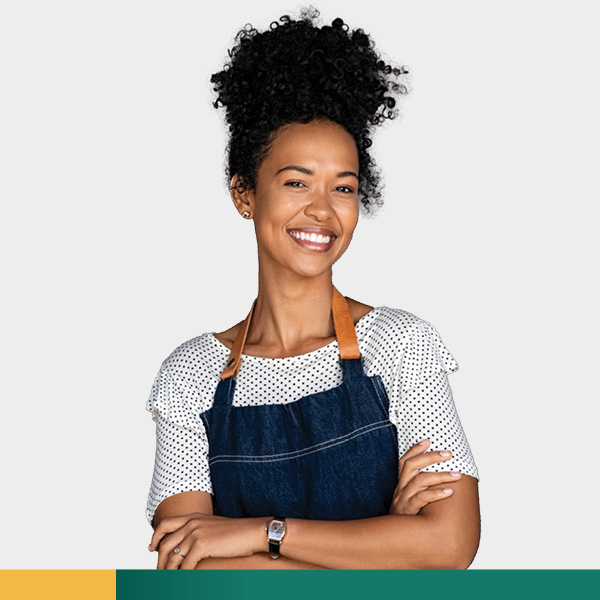 Young woman in apron