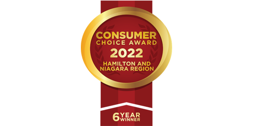 2022 Consumer Choice Award for Hamilton and Niagara region, ON. Winner for 6 years